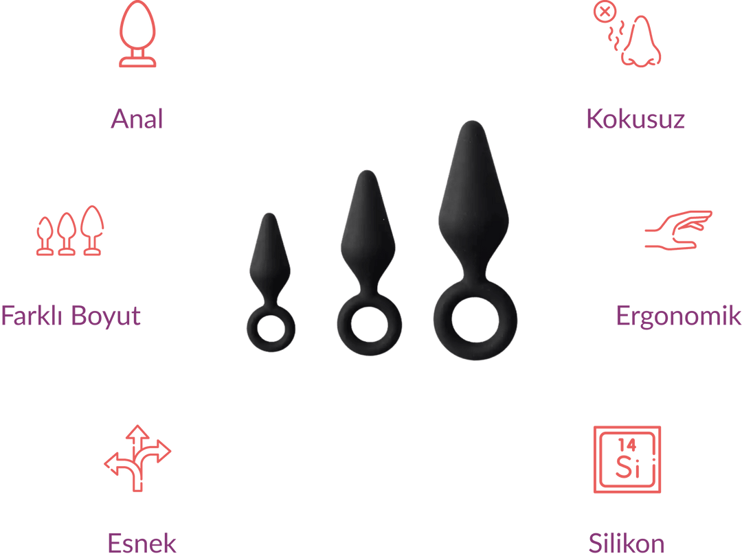 Kunai 3'lü Anal Plug Set - GizliSekme