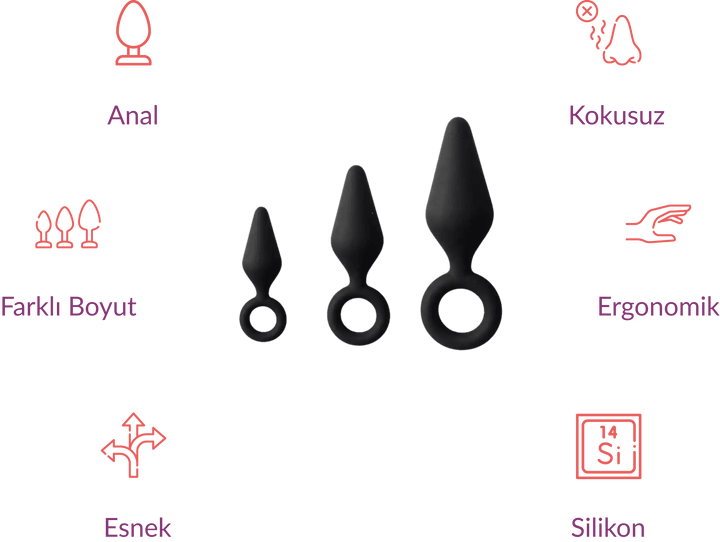 Kunai 3'lü Anal Plug Set - GizliSekme